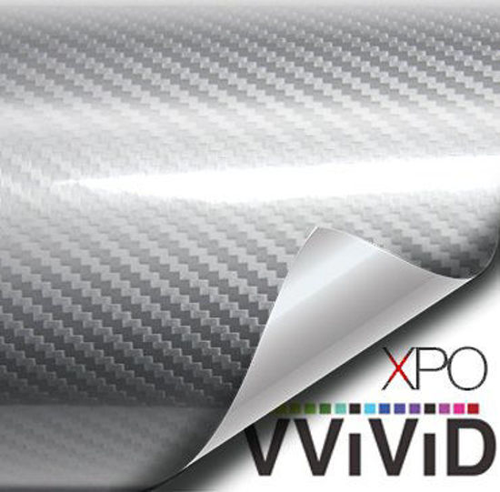 Picture of VViViD Epoxy High Gloss Carbon Fiber Automotive Vinyl Wrap (10ft x 5ft, Silver)