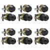 Picture of Probrico Front Door Keyed Entry Knobs and Single Cylinder Deadbolt Combo Sets, Flat Black, Keyed Alike Locksets,6 Pack