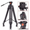 Picture of Video Tripod System, Regetek 72 Inch Professional Heavy Duty Aluminum Adjustable Photography Camera Tripod Stand with 360 Degree Fluid Drag Pan Head & Carry Bag for for Canon Nikon DV DSLR Camcorder