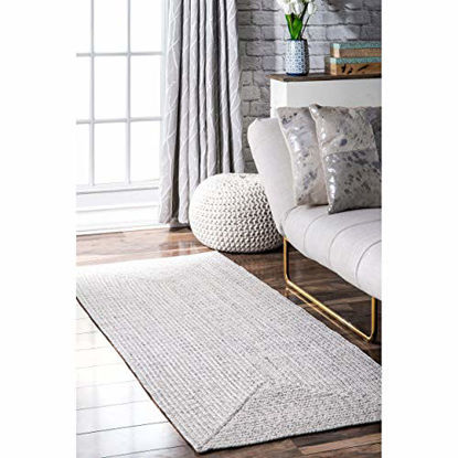 Picture of nuLOOM Wynn Braided Indoor/Outdoor Runner Rug, 2' 6" x 16', Ivory