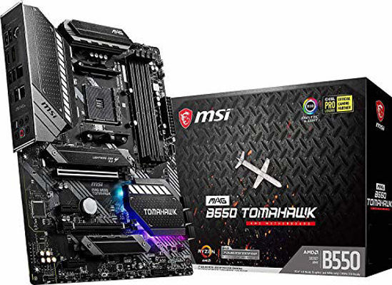 Picture of MSI MAG B550 Tomahawk Gaming Motherboard (AMD AM4, DDR4, PCIe 4.0, SATA 6Gb/s, M.2, USB 3.2 Gen 2, HDMI/DP, ATX, AMD Ryzen 5000 Series Processors) (Renewed)