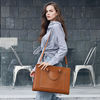 Picture of CLUCI Leather Women Briefcase Slim 15.6 Inch Laptop Business Shoulder Bag Brown