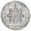 Picture of SAFAVIEH Madison Collection MAD473B Boho Chic Medallion Distressed Non-Shedding Dining Room Entryway Foyer Living Room Bedroom Area Rug, 9' x 9' Round, Cream / Blue