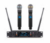 Picture of GTD Audio 2x100 Adjustable Channels UHF Wireless Microphone DJ Karaoke Metal Mic System Long Range 400 Ft (2 Hand Mics)