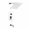 Picture of POP Shower Faucet Set with Tub Spout Chrome Bathroom Luxury Rain Mixer Shower System Wall Mounted Rainfall Shower Combo Set, Single Handle Tub and Shower Trim Kit with Rough-in Valve