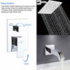 Picture of POP Shower Faucet Set with Tub Spout Chrome Bathroom Luxury Rain Mixer Shower System Wall Mounted Rainfall Shower Combo Set, Single Handle Tub and Shower Trim Kit with Rough-in Valve