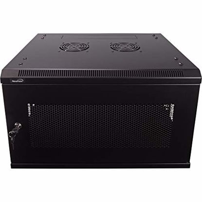 Navepoint 12U Wall Mount Open Frame 19 Server Equipment Rack Threaded 16 inch Depth Black