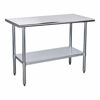 Picture of Hally Sinks & Tables H Stainless Steel Table for Prep & Work 24 x 48 Inches, NSF Commercial Heavy Duty Table with Undershelf and Galvanized Legs for Restaurant, Home and Hotel