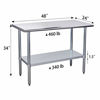 Picture of Hally Sinks & Tables H Stainless Steel Table for Prep & Work 24 x 48 Inches, NSF Commercial Heavy Duty Table with Undershelf and Galvanized Legs for Restaurant, Home and Hotel