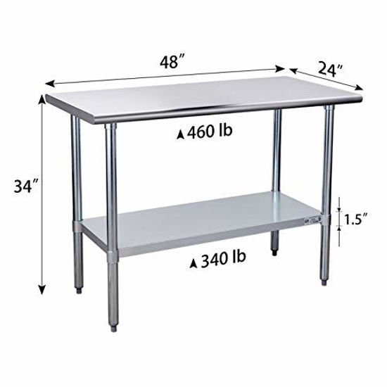 GetUSCart- Hally Sinks & Tables H Stainless Steel Table for Prep & Work ...