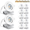 Picture of 4 Inch Led Recessed Lights,KnLnny ware Recessed Lighting 9W 750LM Dimmable LED Recessed Ceiling Light with Junction Box,Adjustable Eyeball Gimbal,ETL Listed, Airtight, 5CCT Selectable, 12Pack