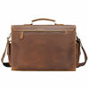 Picture of Polare 17" Mens Full Grain Leather Laptop Briefcase Business Messenger Bag Satchel With YKK Metal Zippers