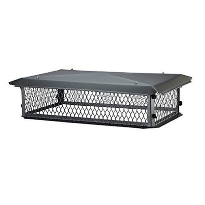 Picture of HY-C BBT1749K-10W BigTop Multi-Flue Chimney Cover, Black Galvanized Steel, 10" H x 17" x 49" - with Minimum 20" x 52" Required Overall Chimney Dimension