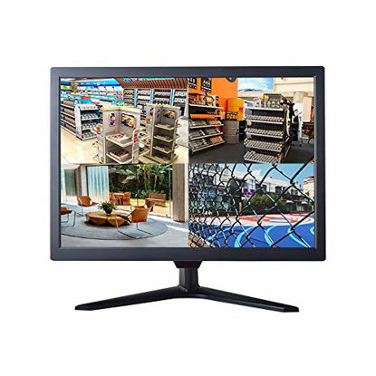 Picture of 18.5" CCTV Monitor, Cocar 16:9 BNC Monitor with YPbPr/BNC/VGA/HDMI/Audio Jack, TFT LCD Display for Home Security Systems Surveillance Camera STB PC VESA Wall Mounting 1336x768