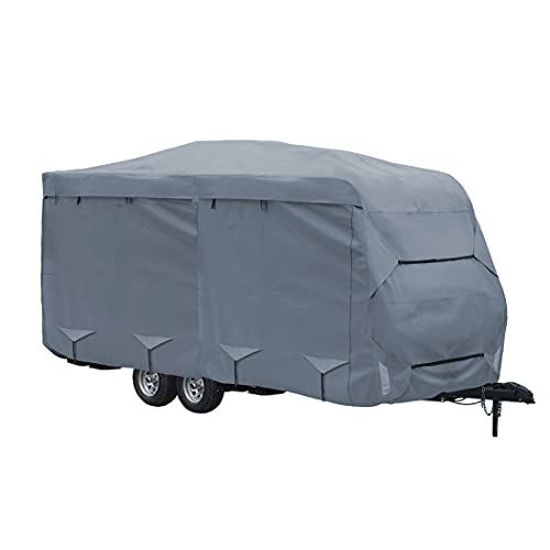 Picture of GEARFLAG Travel Trailer Camper RV Cover 4 Layers with Reinforced Windproof Side-Straps Anti-UV Water-Resistance Heavy Duty (Fits 15' - 17')