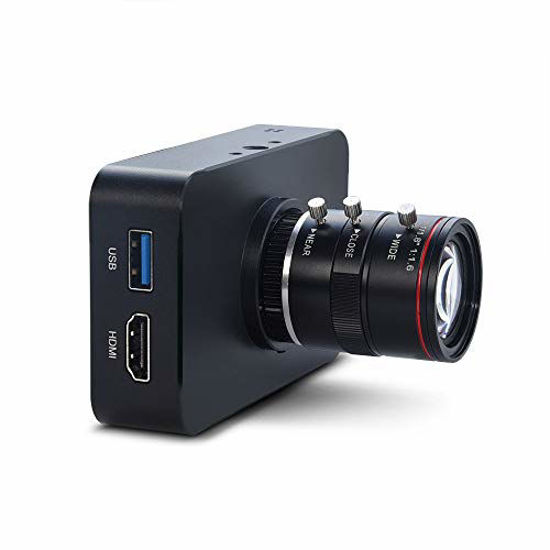 Picture of MOKOSE 12MP HDMI Camera 1080P USB HD Streaming Teaching Webcam, Recording 4K@30FPS Industry C/CS-Mount Camera with 6-12mm No Distortion Manual Zoom Lens