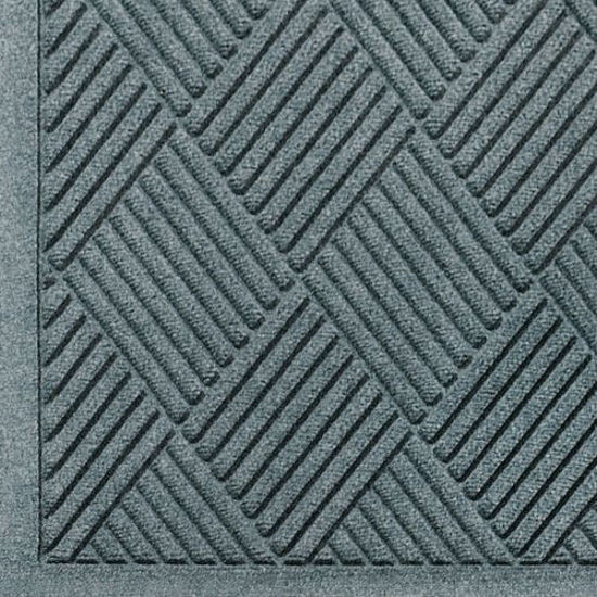 Picture of M+A Matting WaterHog Diamond | Commercial-Grade Entrance Mat with Fabric Border â Indoor/Outdoor, Quick Drying, Stain Resistant Door Mat (Bluestone, 3' x 10')