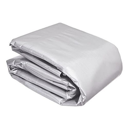 Picture of AmazonCommercial Multi Purpose Waterproof Poly Tarp Cover, 20 X 40 FT, 16MIL Thick, Silver/Black, 1-Pack