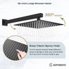 Picture of gotonovo Rain Shower System Matte Black Square 12 Inch Shower Head with Hand Held Shower Rough in Valve Rainfall Shower Complete Combo Set Wall Mounted Bathroom