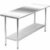 Picture of Kitchen Work Table Scratch Resistent and Antirust Metal Stainless Steel Work Table with Adjustable Table Foot Scratch Resistent (24Wx60L)