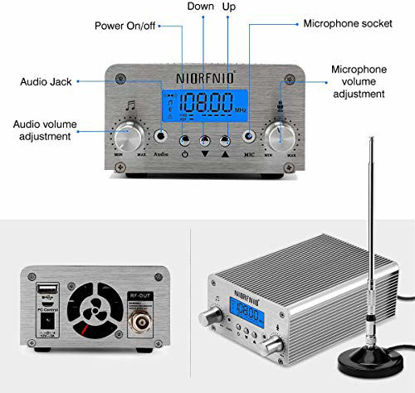 Picture of 5W / 15W PLL FM Transmitter Radio Stereo Station Wireless Broadcast+TNC Antenna for Drive-in Church Supermarket School