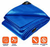 Picture of Tarpco Safety Extra Heavy Duty 14 Mil Tarp Cover, Waterproof, UV Resistant, Rip and Tear Proof, Poly Tarpaulin with Reinforced Edges for Roof, Camping, Patio, Pool , Boat (Blue 30 X 50)