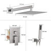 Picture of BWE 16 Inch Square Bathroom Luxury Rain Mixer Shower Combo Set Shower Kit Wall Mounted Rainfall Shower Head System Brushed Nickel Shower Faucet Rough-in Valve Body and Trim Included