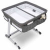 Picture of Simmons Kids By The Bed City Sleeper Bassinet for Twins - Adjustable Height Portable Crib with Wheels & Airflow Mesh, Grey Tweed