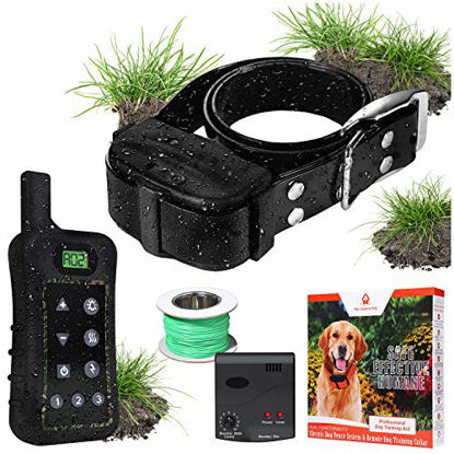 Picture of Pet Control HQ Dog Containment System Wireless Perimeter w/ (1 or 2) Shock Collar Kit & Remote - Electric Proximity Fence - Above Ground No Digging, or Underground Wire Outdoor (1 Collar with Remote)