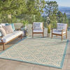 Picture of Gertmenian 22269 Outdoor Rug Freedom Collection Nautical Themed Smart Care Deck Patio Carpet, 8x10 Large, Diamond Flower Border Sand Oasis Green