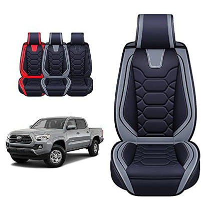 Picture of Oasis Auto Tailor Fit Seat Covers Compatible with 2005-2022 Tacoma (TA-04 Full Set, Black&Gray)