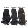 Picture of Hair Extensions Halo Wavy Curly Short Synthetic Hairpiece Black Brown Invisible Wire Adjustable Headband 14 Inch 3.7 Oz for Women Heat Resistant Fiber No Clip SARLA