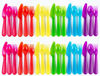 Picture of Cuddly Hippo Kids Plastic Dinnerware Set of 36 Multi Color Flatware (Spoons, Forks and Knives) - Reusable, BPA-Free, Dishwasher Safe and Microwaveable