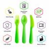 Picture of Cuddly Hippo Kids Plastic Dinnerware Set of 36 Multi Color Flatware (Spoons, Forks and Knives) - Reusable, BPA-Free, Dishwasher Safe and Microwaveable