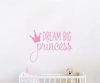 Picture of Dream Big Princess with Crown Wall Decal Vinyl Sticker for Kids Baby Girls Bedroom Decoration Nursery Home Decor Mural Design YMX18 (Soft Pink)