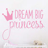 Picture of Dream Big Princess with Crown Wall Decal Vinyl Sticker for Kids Baby Girls Bedroom Decoration Nursery Home Decor Mural Design YMX18 (Soft Pink)