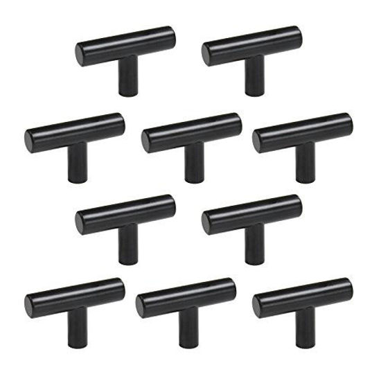 GetUSCart- Probrico 10 Pack Black Single Hole T Bar Cabinet Knobs and ...