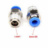 Picture of CEKER 1/4" NPT Push to Connect Fittings Air Fittings 6mm Tube Od Air Line Fittings Pneumatic Fittings Push in Connectors Air Hose Quick Connect Fittings 5Packs