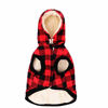 Picture of RC GearPro Cozy Waterproof Windproof Reversible British Style Plaid Dog Vest Hooded Shirt Coat Dog Apparel Cold Weather Dog Jacket for Puppy Small Medium Large Dog (S, RED)