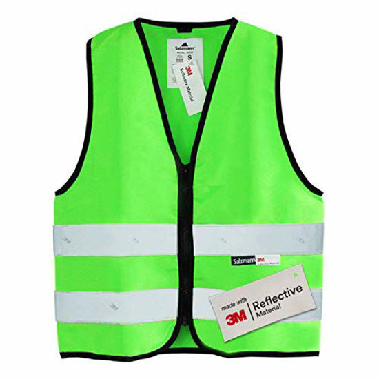 Picture of Salzmann 3M Children's High Visibility Safety Vest with Zipper | Made with 3M Reflective Material | Green