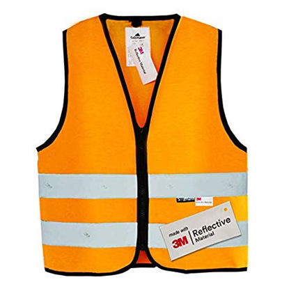 Picture of Salzmann 3M Children's High Visibility Safety Vest with Zipper | Made with 3M Reflective Material | Orange