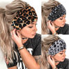 Picture of Aceorna Boho Headbands Wide Knot Hair Band Elastic Turban Head Band Stretch Leopard Twist Head Wraps Cloth Yoga Sweartband Fashion Hair Accessories for Women and Girls 3 Pcs (Set B)