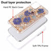 Picture of iPhone 11 Pro Case, Inkomo Women Luxury Fashion Natural Flower Glitter Foil Sparkle Hard Back Cover with Clear TPU Bumper Protective Phone Bling Case for Apple iPhone 11 Pro 5.8'' 2019 (Purple Flower)