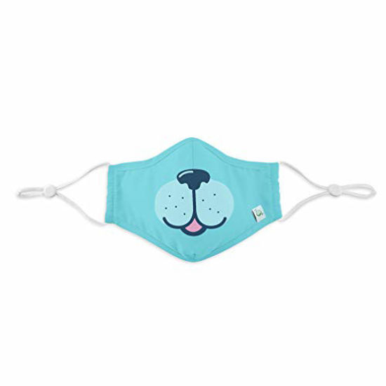 Picture of i play. by green sprouts Adjustable Reusable Face Mask-Aqua Dog-Child