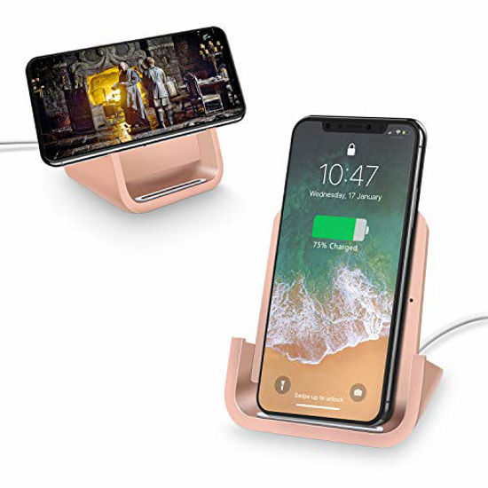 Picture of Wireless Charger YUWISS Wireless Charging Stand Cordless Charger Qi-Certified 10/7.5/5W Compatible with iPhone 12/12 Pro 11/11Pro/11Pro Max/XR/XS Max/XS/X/8/8Plus Galaxy S10/S9/S9+/S8/S8+, Note 10/9/8