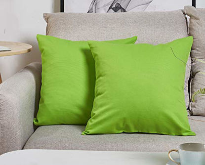 Picture of TangDepot Cotton Solid Throw Pillow Covers, 18" x 18" , Deep Green