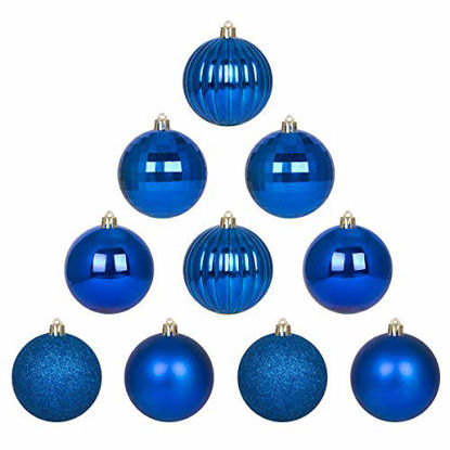 Picture of GameXcel 10Pcs Christmas Balls Ornaments for Xmas Tree - Shatterproof Christmas Tree Decorations Large Hanging Ball Blue3.2 x 10 Pack