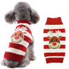 Picture of PETCARE Reindeer Christmas Dog Sweater Red Striped Cat Sweater Cartoon Elk Pet Vest Holiday Dog Clothes Puppy Sweaters for Small Medium Large Dogs Cats Fall Winter Outfits Xmas Dog Costume,X-Small