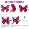 Picture of LiveGallery 72 PCS Purple Removable 3D DIY Beautiful Butterfly Wall Decals Colorful Butterflies Art Decor Wall Stickers Murals for Kids Baby Boy Girls Bedroom Classroom Offices TV Background