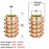 Picture of PGMJ 80 Pieces M6 Flush Nut Inserts Wood Bolt Furniture Headless Screw in Nut Threaded Fastener Connector for Wood Furniture Assortment(M6x15mm-H)